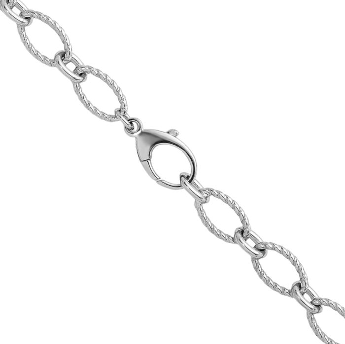 925 Sterling Silver Twisted 7.5mm Oval Cable Rolo Link Chain Belcher Necklace