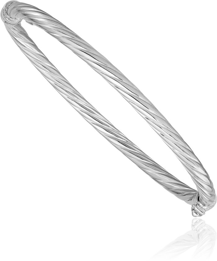 925 Sterling Silver Twisted Bangle Bracelet