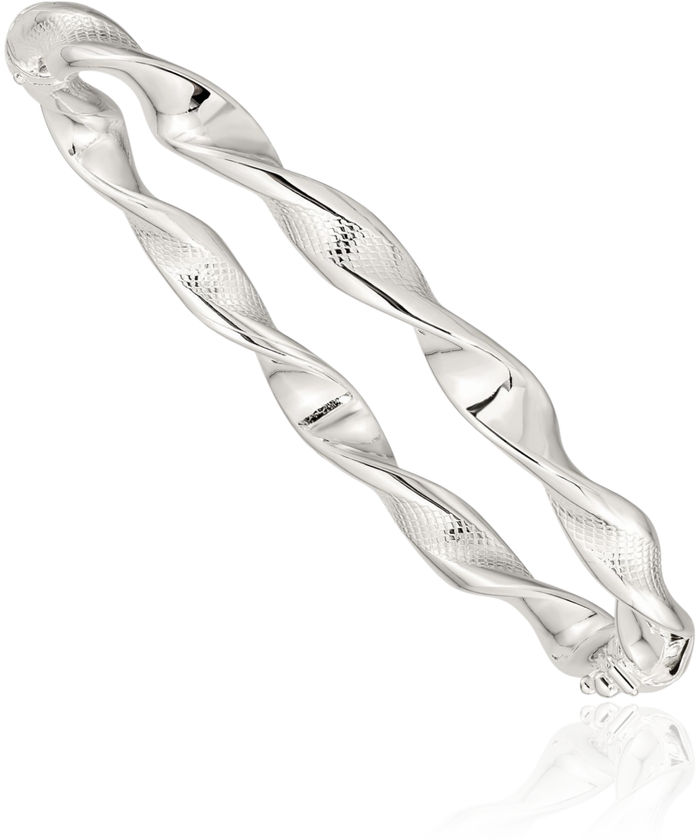 925 Sterling Silver Twisted Bangle Bracelet