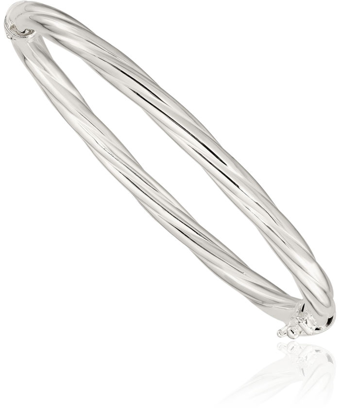 925 Sterling Silver Twisted Bangle Bracelet