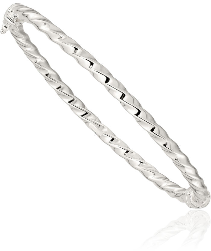 925 Sterling Silver Twisted Bangle Bracelet