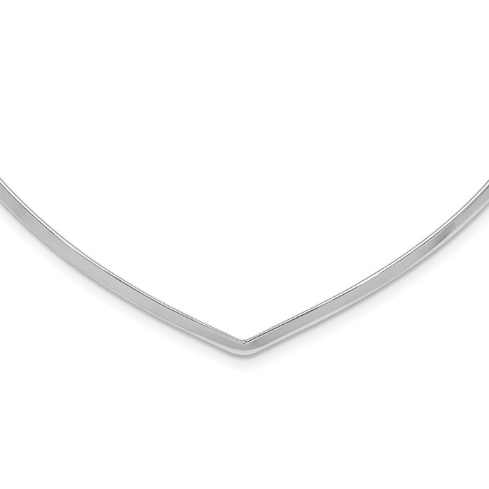 925 Sterling Silver V Neck Collar Neckwire Chain Cuff Choker Necklace