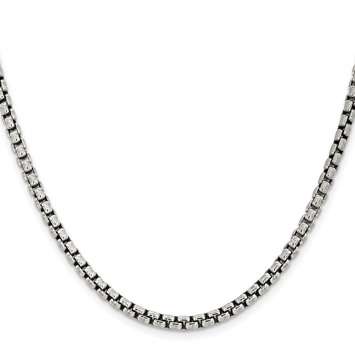 Sterling silver box link chain deals