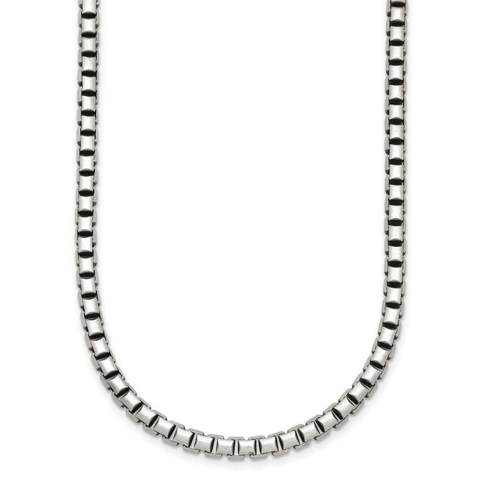 925 Sterling Silver Vintage 4mm Box Link Chain Necklace