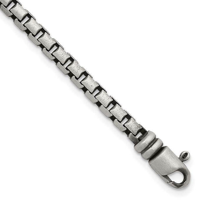 925 Sterling Silver Vintage 5mm Box Link Chain Bracelet