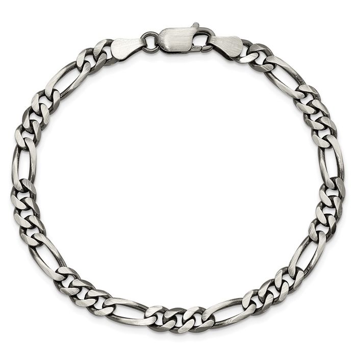 925 Sterling Silver 5.5mm Figaro Link Chain Bracelet | eBay
