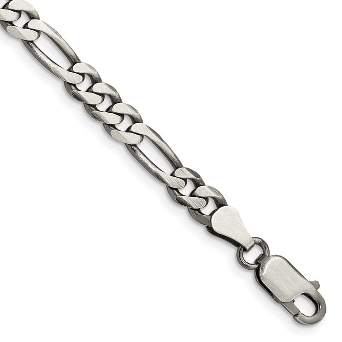 925 Sterling Silver 5.5mm Figaro Link Chain Bracelet | eBay