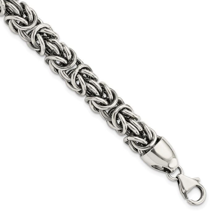 925 Sterling Silver Vintage Byzantine Link Chain Bracelet