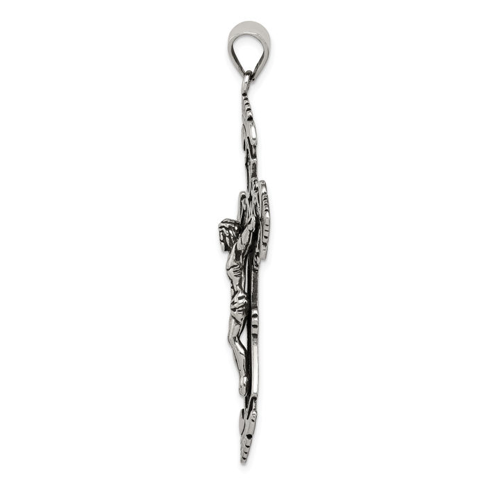 925 Sterling Silver Vintage Lord Jesus Christ Crucifix Holy Cross Necklace Religious Chain Pendant Charm