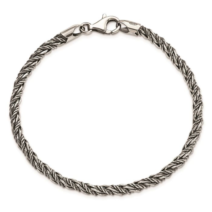 925 Sterling Silver Rope Chain Bracelet | eBay