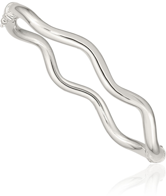 925 Sterling Silver Wavy Bangle Bracelet