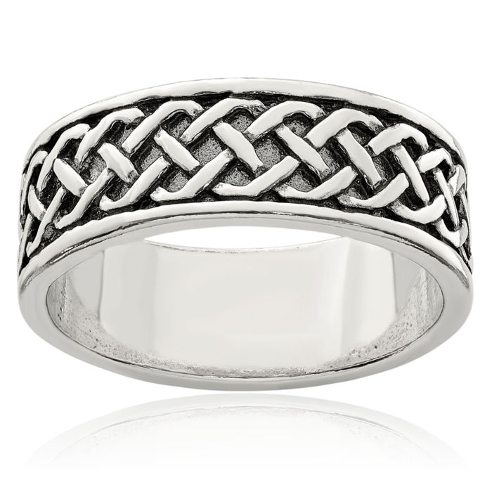 925 Sterling Silver Weave Wedding Band Statement Ring