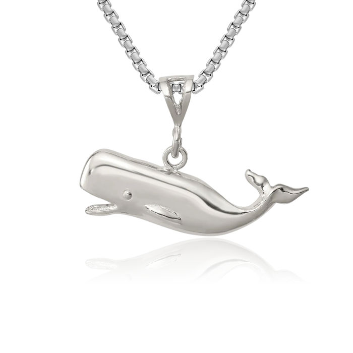 925 Sterling Silver Whale Necklace Chain Pendant Charm