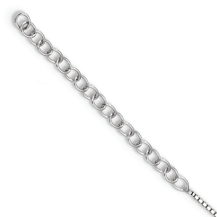 925 Sterling Silver Black White Diamond Necklace Chain