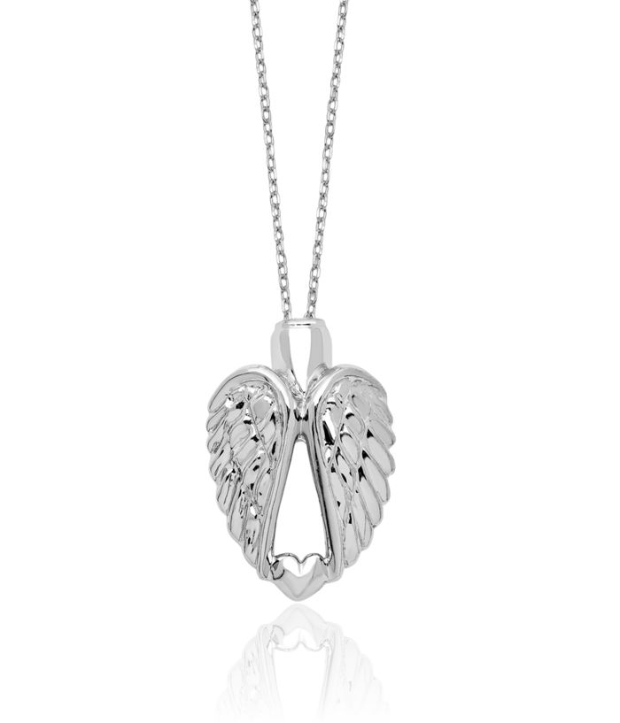 925 Sterling Silver Wings Ash Holder Chain Urn Necklace for Ashes Cremation Jewelry