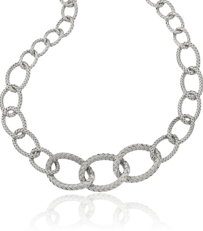 925 Sterling Silver Woven Chain Necklace