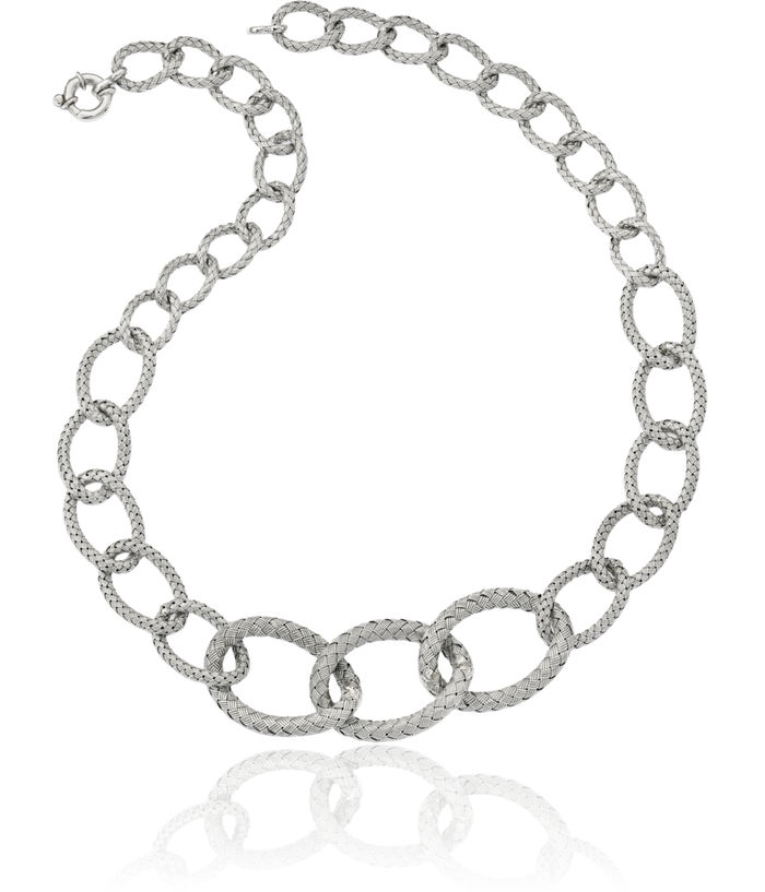 925 Sterling Silver Woven Chain Necklace