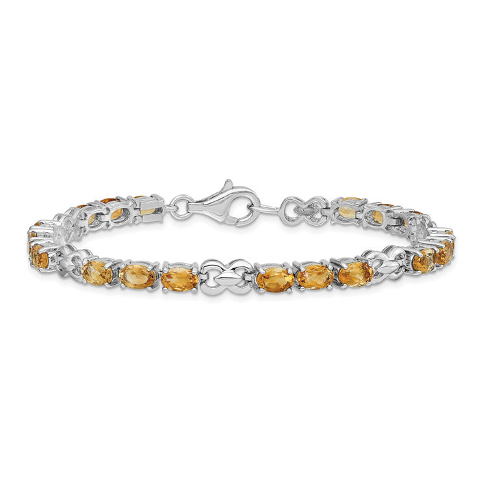 925 Sterling Silver and Citrine Tennis deals Bracelet