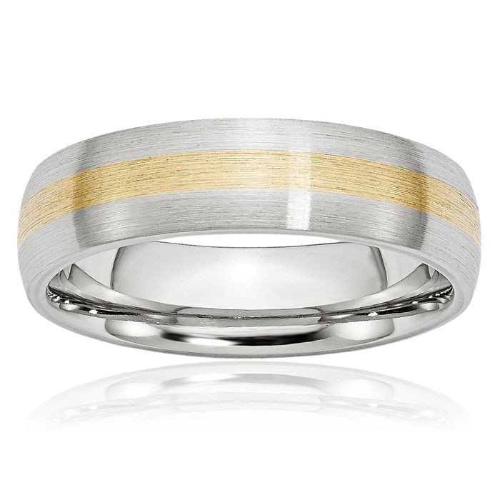 Cobalt 14K Gold 6mm Wedding Band Ring