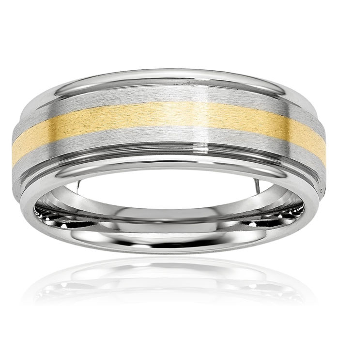 Cobalt 14K Gold 8mm Wedding Band Ring