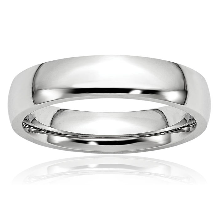 Cobalt 5mm Half Round Plain Classic Wedding Band Ring