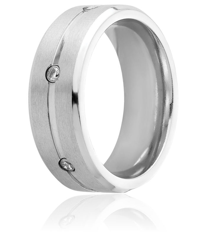 Cobalt Cubic Zirconia CZ 8mm Wedding Band Ring