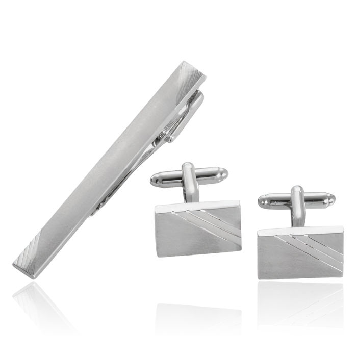 Cuff Link Tie Clip Bar Tac Set