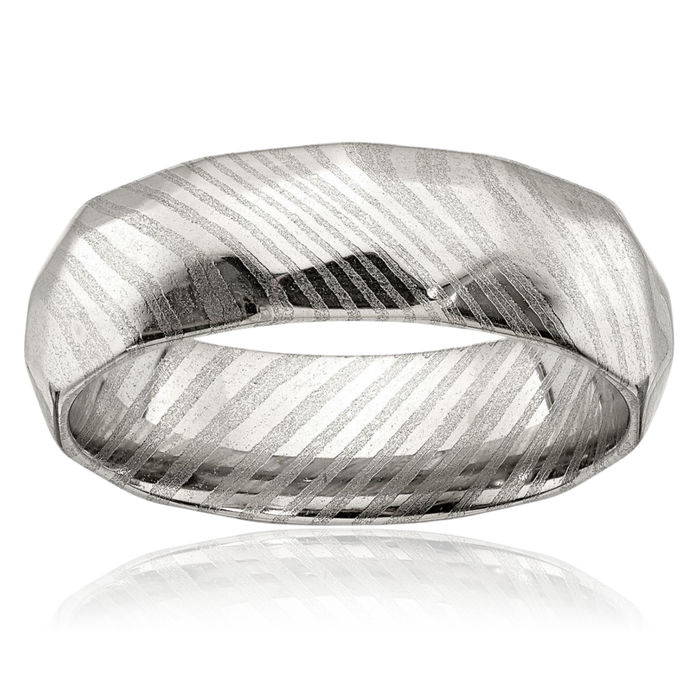 Damascus Steel 7mm Wedding Band Ring