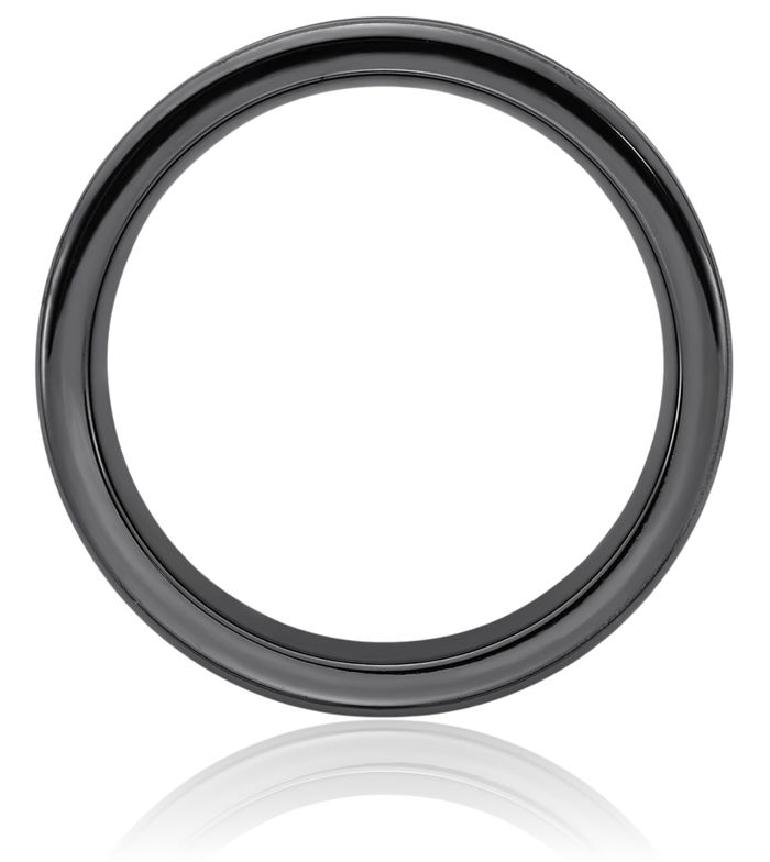 Black Titanium Teal 8mm Concave Wedding Band Ring