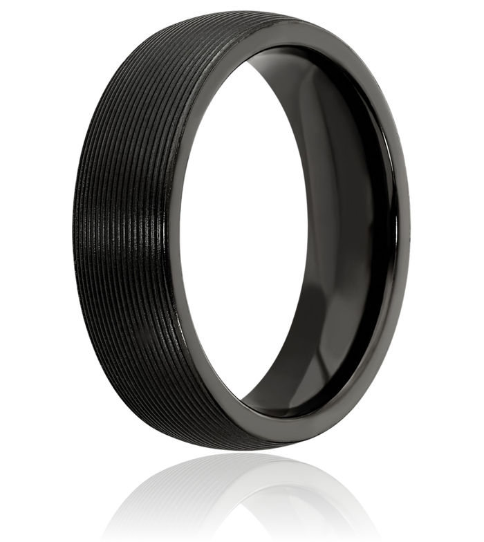 Titanium Black 6mm Plain Classic Wedding Band Ring