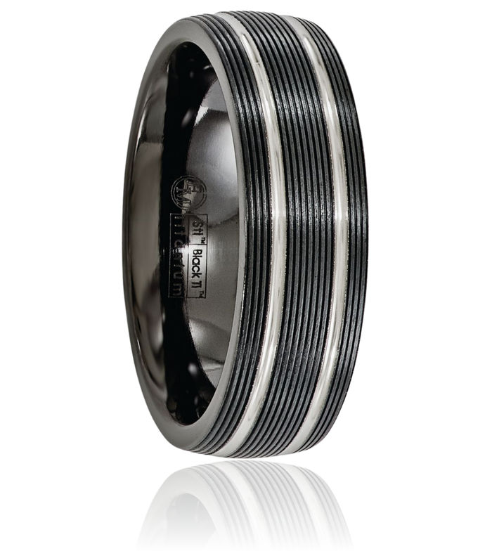 Titanium Black 7mm Wedding Band Ring