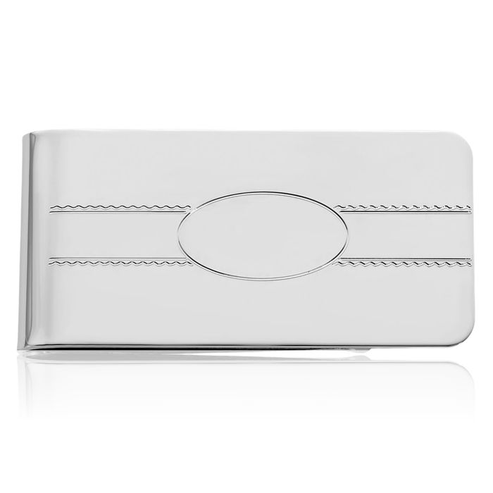 Engraveable Oval Money Clip for Men