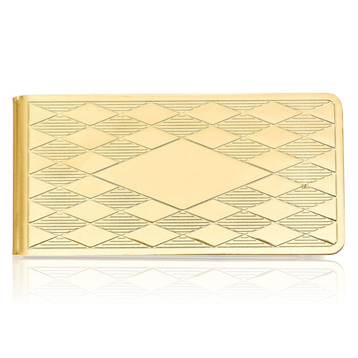 Gold Harlequin Money Clip for Men Engraving