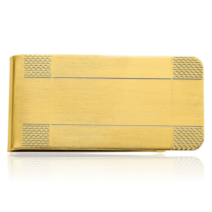 Gold Plated Corner Money Clip for Men