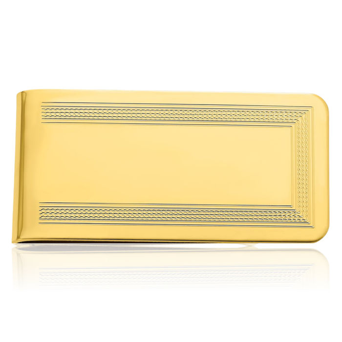 Gold Plated Engraveable Money Clip for Men