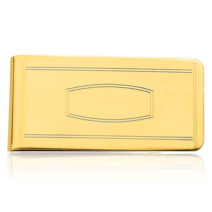 Gold Plated Engraveable Money Clip for Men