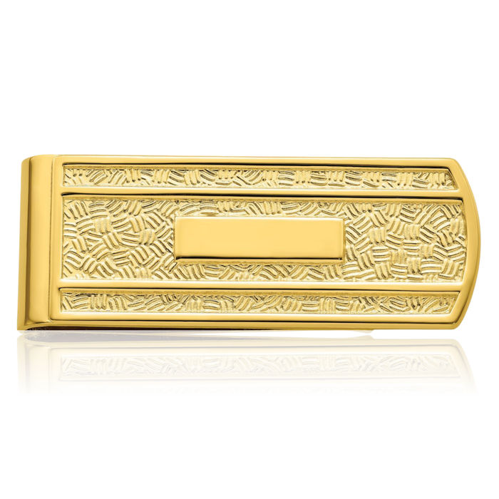 Gold Plated Engraveable Money Clip for Men