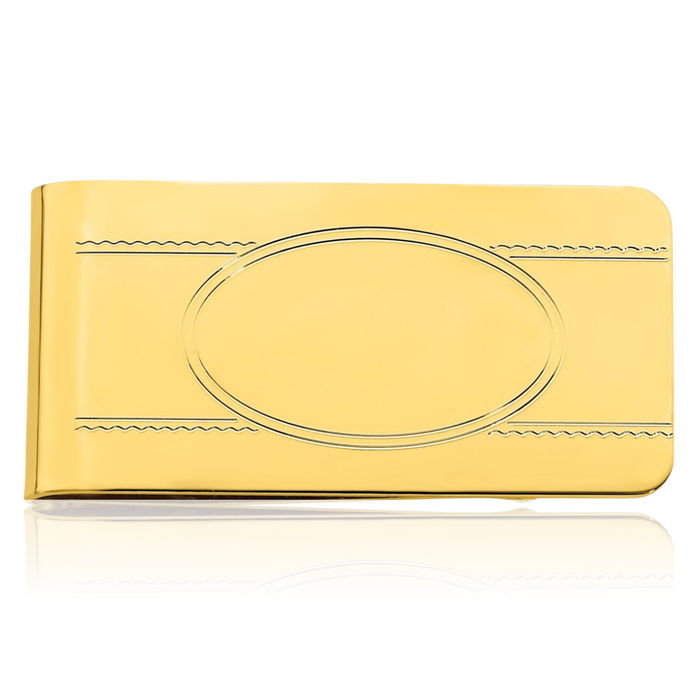 Gold Plated Engraveable Money Clip for Men