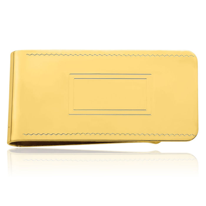 Gold Plated Engraveable Money Clip for Men