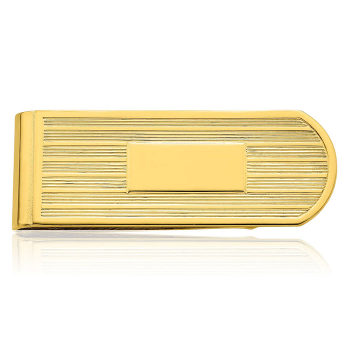 Gold Plated Money Clip for Men Engraved Personalized