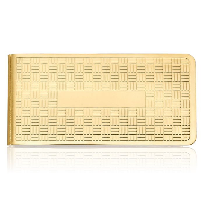 Gold Woven Money Clip for Men Engraving