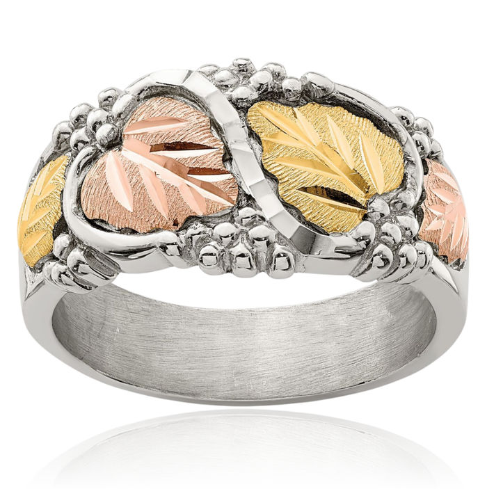 Mount Rushmore Black Hills 925 Sterling Silver Gold Flower Ring