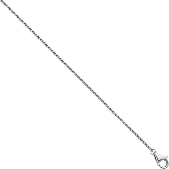 Platinum 1.1mm Spiga Wheat Link Chain Necklace