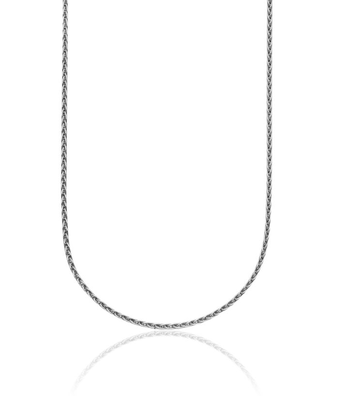 Platinum 1.35mm Spiga Wheat Link Chain Necklace