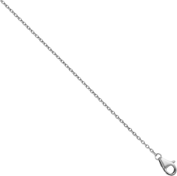 Platinum 1.3mm Cable Rolo Link Chain Belcher Necklace