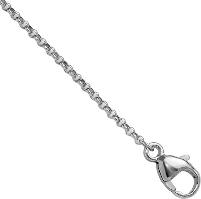 Platinum 1.3mm Cable Rolo Link Chain Belcher Necklace