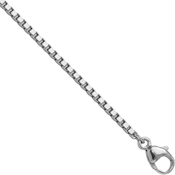 Platinum 1.5mm Box Link Chain Necklace