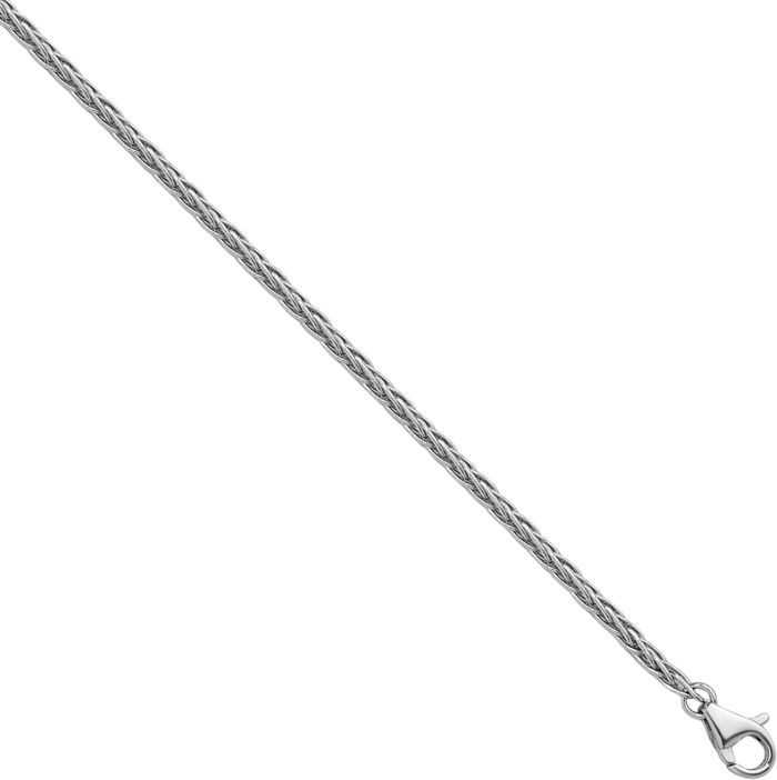 Platinum 1.5mm Spiga Wheat Link Chain Necklace