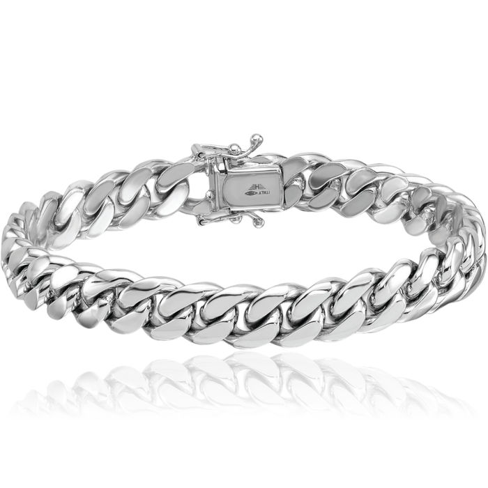 Platinum 10.5mm Curb Link Chain Bracelet