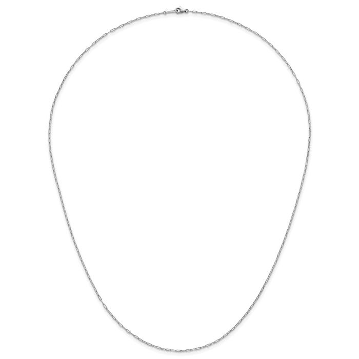 Platinum 1.4mm Paperclip Link Chain Necklace